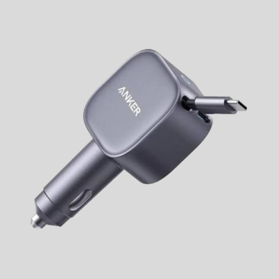 Anker 75W Gray Nano Car Charger For Mobile Phone Usb-C Port Built-In