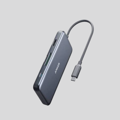 Anker Gray Usb-C Hub 7-In-1 Docking Station Dual Display